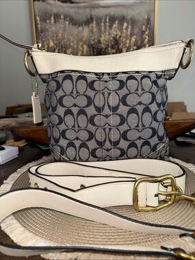 Coach Vintage Denim Signature Canvas Crossbody or Shoulder- 2 Straps GUC